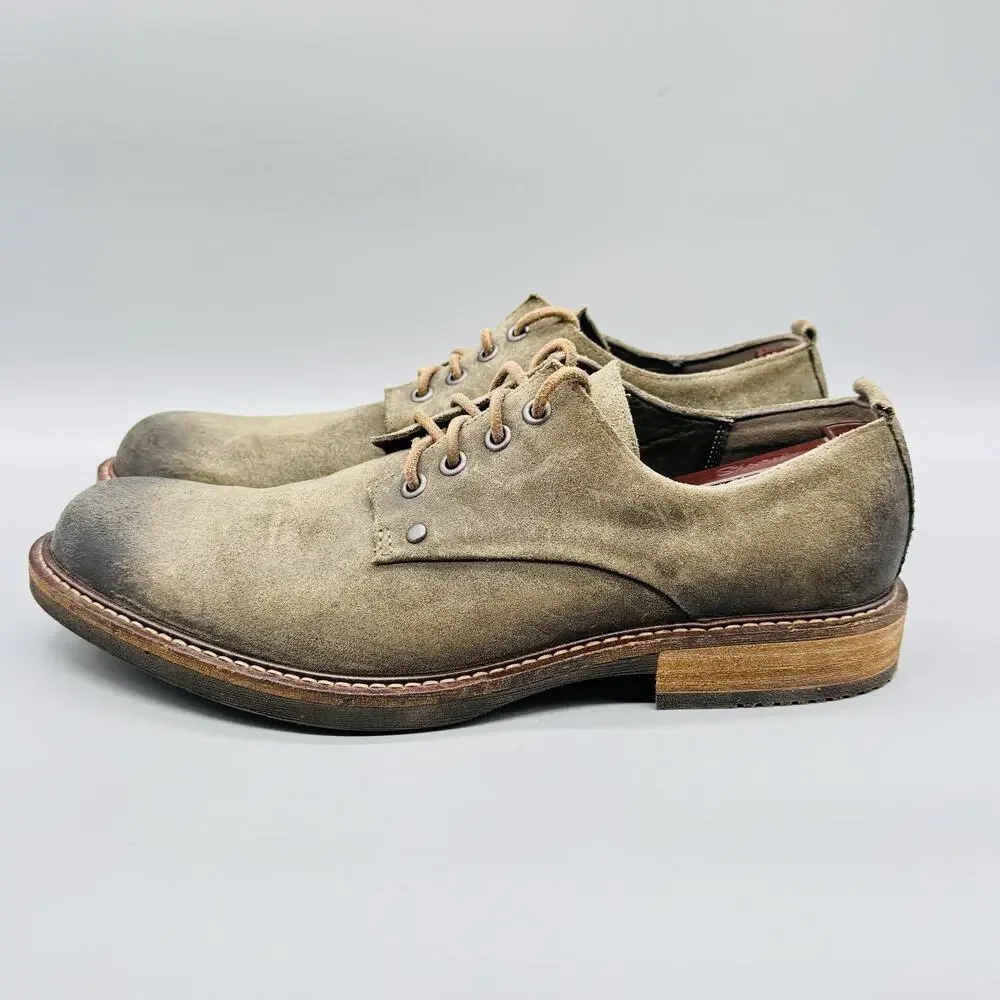 ECCO Shoes Mens 7 Brown Suede Low Top Lace Up Casual Oxford Sneakers Comfort